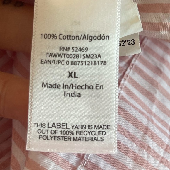 NWT Free Assembly 100% cotton long sleeve V-Neck peasant blouse 👚 - Picture 7 of 8